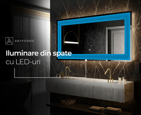 Decoratiune oglinda cu LED moderna - Symmetrical Diamonds #7