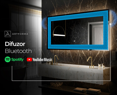 Decoratiune oglinda cu LED moderna - Symmetrical Diamonds #9