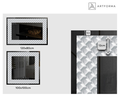 Decoratiune oglinda cu LED moderna - Inspiring Lines #2