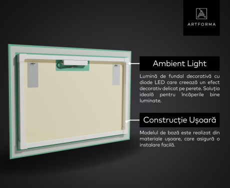Decoratiune oglinda cu LED moderna - Inspiring Lines #4