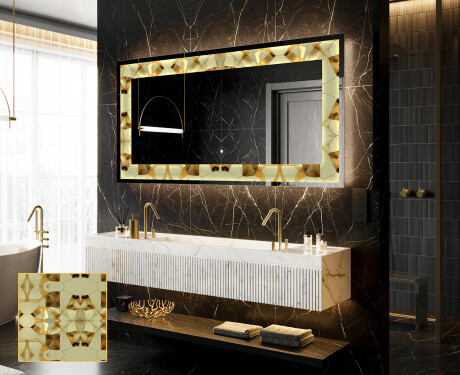 Decoratiune oglinda cu LED moderna - Glow Geometry