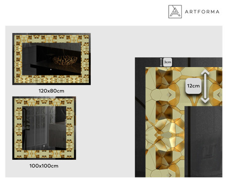 Decoratiune oglinda cu LED moderna - Glow Geometry #2