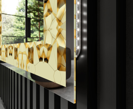 Decoratiune oglinda cu LED moderna - Glow Geometry #3