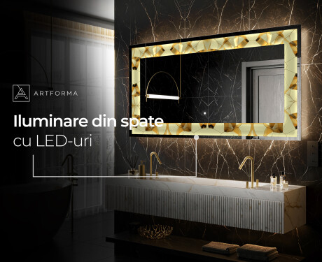 Decoratiune oglinda cu LED moderna - Glow Geometry #7