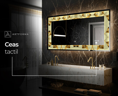 Decoratiune oglinda cu LED moderna - Glow Geometry #8