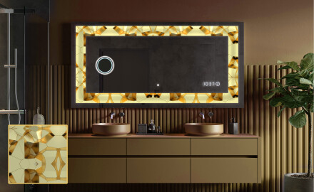 Decoratiune oglinda cu LED moderna - Glow Geometry