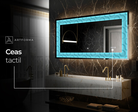 Decoratiune oglinda cu LED moderna - Divergent Lines #7