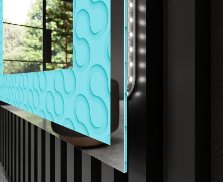 Decoratiune oglinda cu LED moderna - Divergent Lines #3