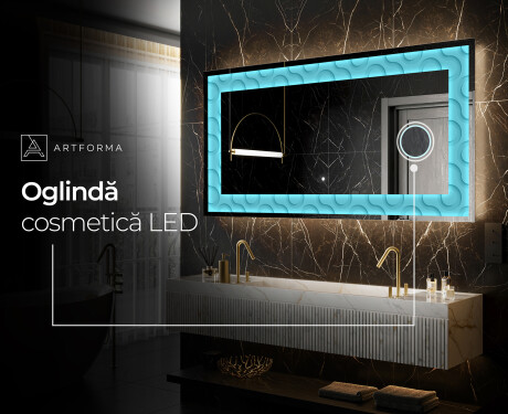 Decoratiune oglinda cu LED moderna - Divergent Lines #6