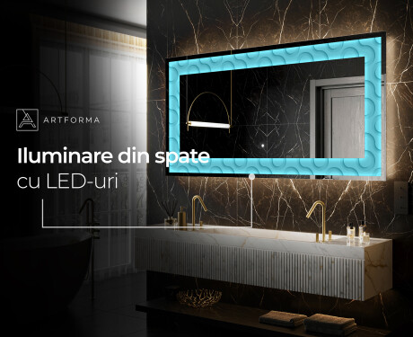 Decoratiune oglinda cu LED moderna - Divergent Lines #7