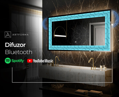 Decoratiune oglinda cu LED moderna - Divergent Lines #9