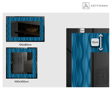 Decoratiune oglinda cu LED moderna - Whirling Lines #2