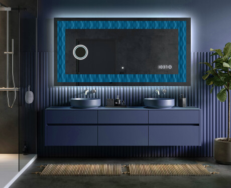 Decoratiune oglinda cu LED moderna - Whirling Lines #5