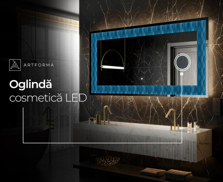 Decoratiune oglinda cu LED moderna - Whirling Lines #6