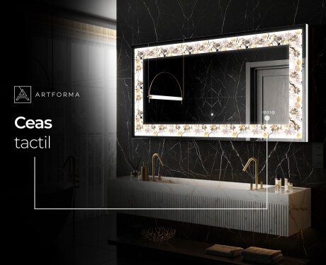 Decoratiune oglinda cu LED moderna - Floral Reflections #5