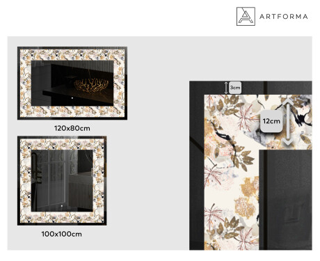 Decoratiune oglinda cu LED moderna - Floral Reflections #2