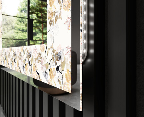 Decoratiune oglinda cu LED moderna - Floral Reflections #3
