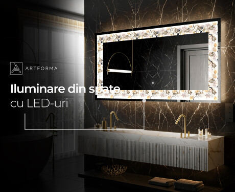 Decoratiune oglinda cu LED moderna - Floral Reflections #8