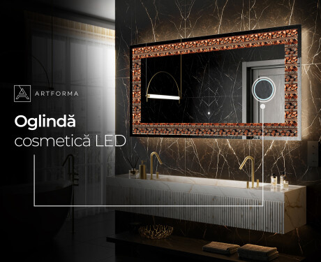 Decoratiune oglinda cu LED moderna - Abstract Leaves #9