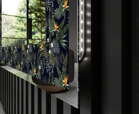 Decoratiune oglinda cu LED moderna - Vintage Leaves #3
