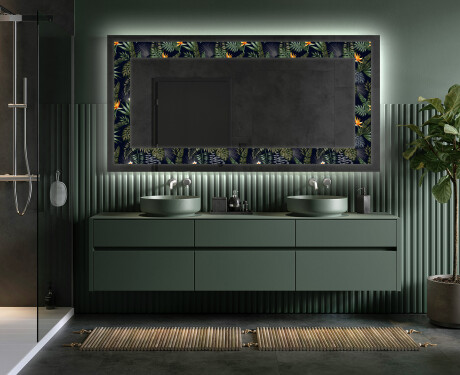 Decoratiune oglinda cu LED moderna - Vintage Leaves #5