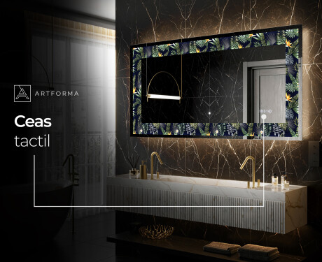 Decoratiune oglinda cu LED moderna - Vintage Leaves #6