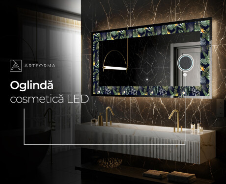 Decoratiune oglinda cu LED moderna - Vintage Leaves #9