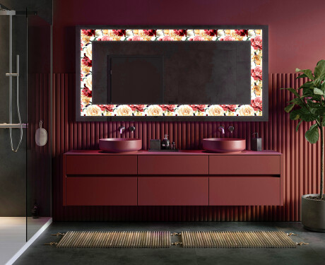 Decoratiune oglinda cu LED moderna - Flowers Full Of Colors #4