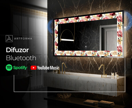 Decoratiune oglinda cu LED moderna - Flowers Full Of Colors #6