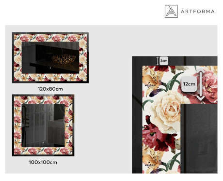 Decoratiune oglinda cu LED moderna - Flowers Full Of Colors #2