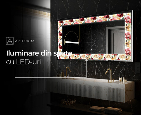 Decoratiune oglinda cu LED moderna - Flowers Full Of Colors #7