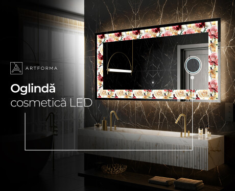 Decoratiune oglinda cu LED moderna - Flowers Full Of Colors #8