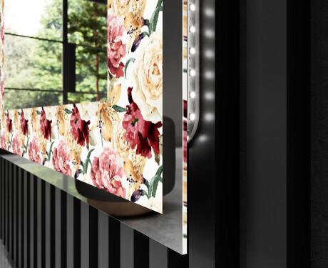 Decoratiune oglinda cu LED moderna - Flowers Full Of Colors #3