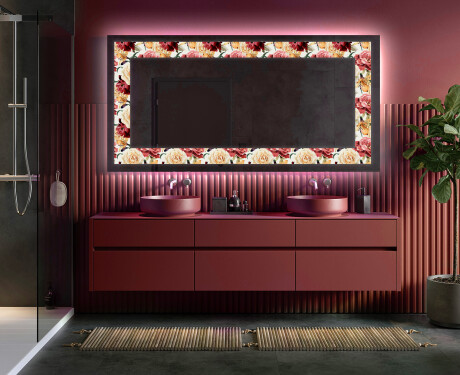 Decoratiune oglinda cu LED moderna - Flowers Full Of Colors #5