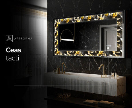 Decoratiune oglinda cu LED moderna - Floral Symmetries #5