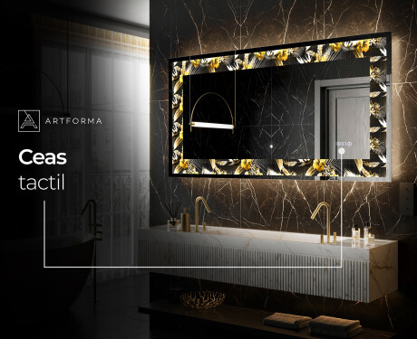 Decoratiune oglinda cu LED moderna - Floral Symmetries #6