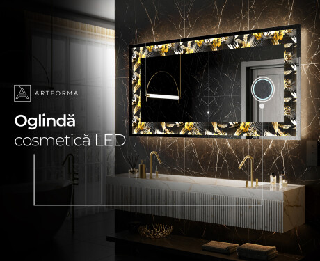 Decoratiune oglinda cu LED moderna - Floral Symmetries #9
