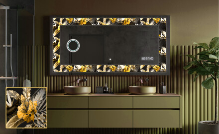 Decoratiune oglinda cu LED moderna - Floral Symmetries
