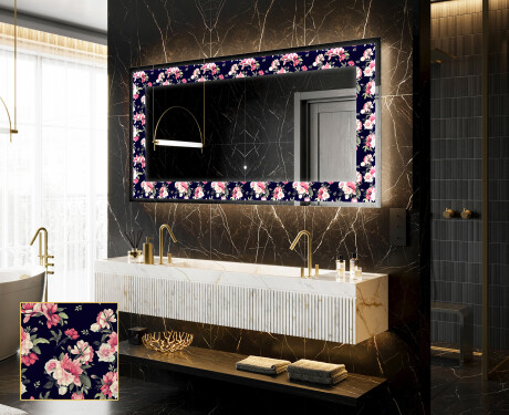 Decoratiune oglinda cu LED moderna - Floral Layouts