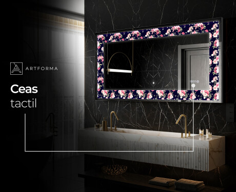 Decoratiune oglinda cu LED moderna - Floral Layouts #5