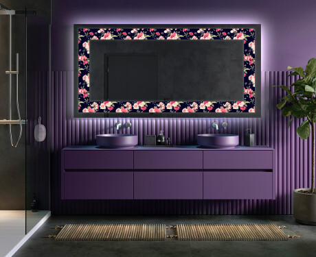 Decoratiune oglinda cu LED moderna - Floral Layouts #5