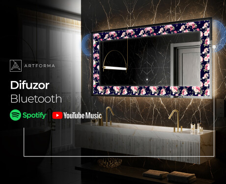 Decoratiune oglinda cu LED moderna - Floral Layouts #7
