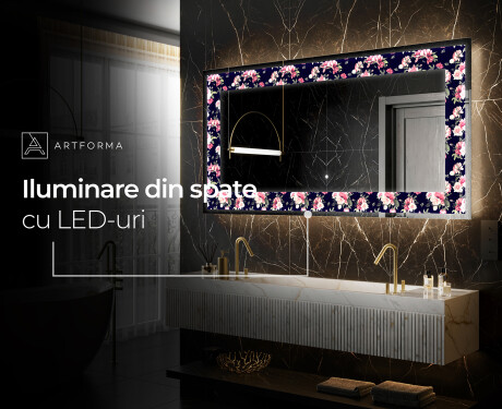 Decoratiune oglinda cu LED moderna - Floral Layouts #8