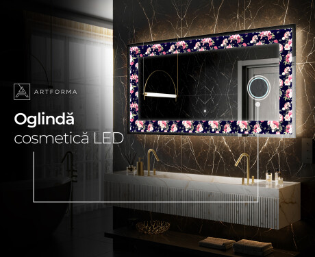 Decoratiune oglinda cu LED moderna - Floral Layouts #9