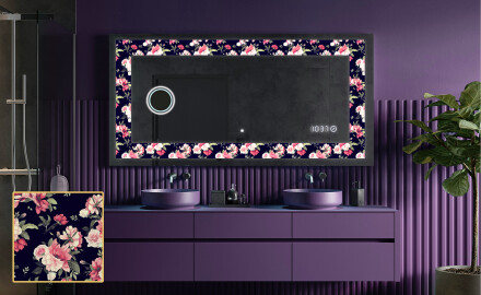 Decoratiune oglinda cu LED moderna - Floral Layouts