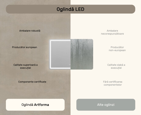 Oglinzi moderne baie cu leduri 100x70cm cu Dual color, Întrerupător iluminarea, Saltea de încălzire, Difuzor Bluetooth - L141 #7