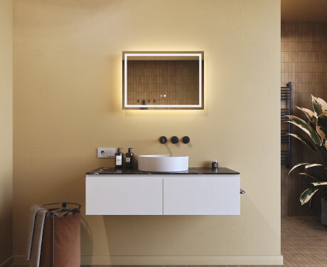 Oglinzi moderne baie cu leduri 70x50cm cu Dual color, Întrerupător iluminarea, Saltea de încălzire - L49 #9