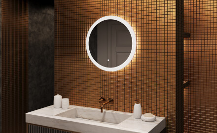 Oglindă rotundă de baie cu iluminare LED 60 cm