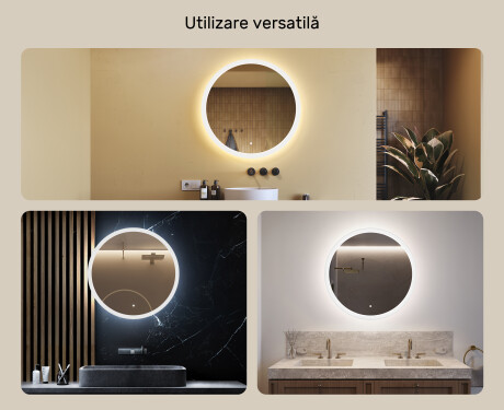 Oglindă rotundă de baie cu iluminare LED 80 cm #2