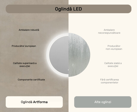 Oglindă rotundă de baie cu iluminare LED 80 cm #6